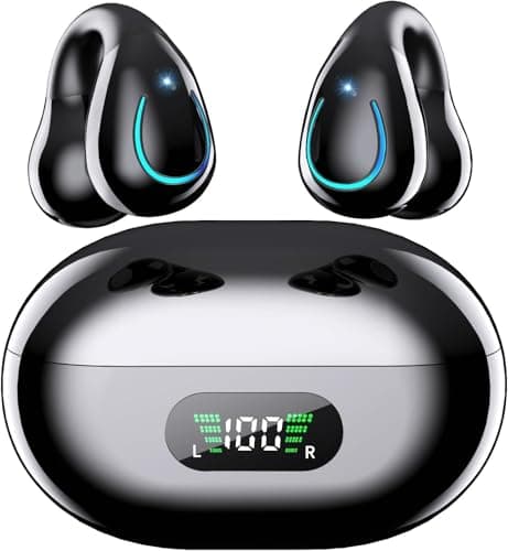 Paekole Clip On Headphones, Super Comfort Open Ear Bluetooth Earbuds for All Day Wear, Lightweight Bone Conduction Wireless Earbuds with Charging Case for Running — image 1