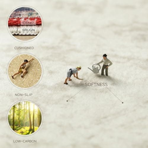 Srugn Washable Rugs 9x12 Area Rugs for Living Room,Rugs for Bedroom, Large Carpets,Ultra Soft Faux Wool Retro Dining Room Rug,Non Slip&Non-Shedding Low Pile Vintage Print Rug Indoor for Home Office view 3