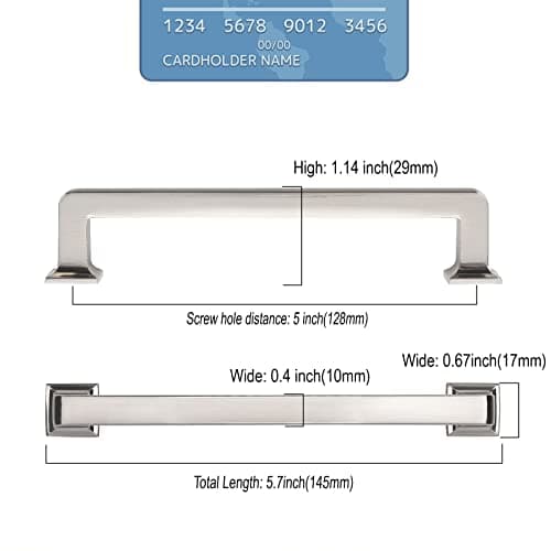 9BUILD 5 Inch 10 Pack Brushed Satin Nickel Cabinet Pulls Kitchen Cabinet Handles Kitchen Cabinet Hardware Kitchen Handles for Cabinets Cupboard Handles view 4