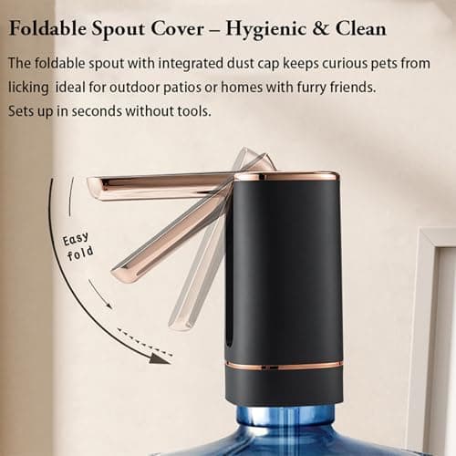 5 Gallon Water Dispenser for 5 Gallon Bottle, Electric Water Dispenser Pump - USB-C Rechargeable, 1200mAh Battery, Portable for Home, Office, Camping (Rose Gold) view 3