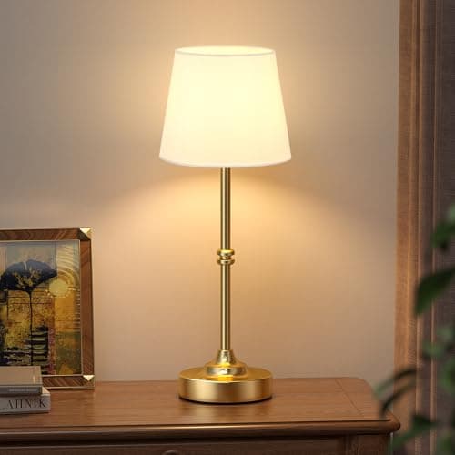 Kakanuo Rechargeable Cordless Table Lamp Gold - 1 Pack Brass 4000mAh Battery Operated Lamp, 3000K Warm Light, Touch Control Stepless Dimming, for Bedside, Dining Table, Home Decor — image 1