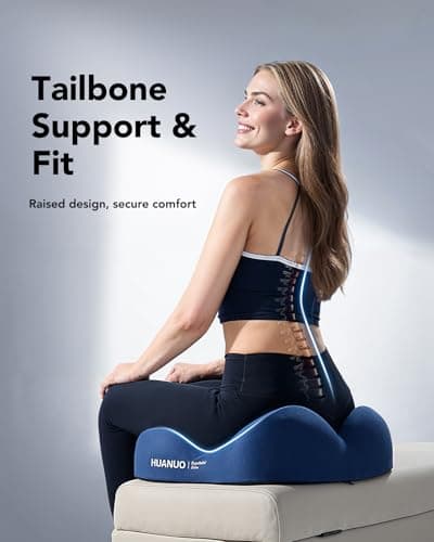 HUANUO Ergonomic Seat Cushion, Memory Foam Cooling Gel Office Chair Cushion for Hip Support, Tailbone Pressure Relief, Breathable Car Seat Cushion for Home, Work, Driving view 6