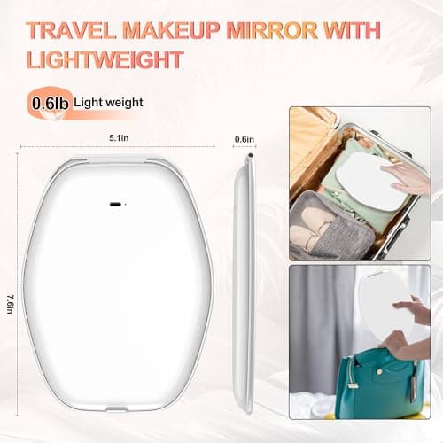 Travel Makeup Mirror with Light view 5