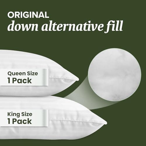 Beckham Hotel Collection Summer Sanctuary King Pillow - Cooling Qmax Adjustable Down Alternative Pillow w/Extra Fill, Ideal for Side Back Stomach Sleepers view 3