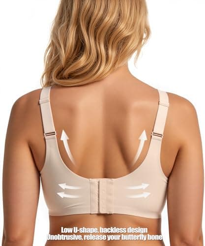 Sae Eleisa Women Push Up Wireless Bra Mesh V Neck Seamless Bralette No Underwire High Support Everyday Bras for Women view 5