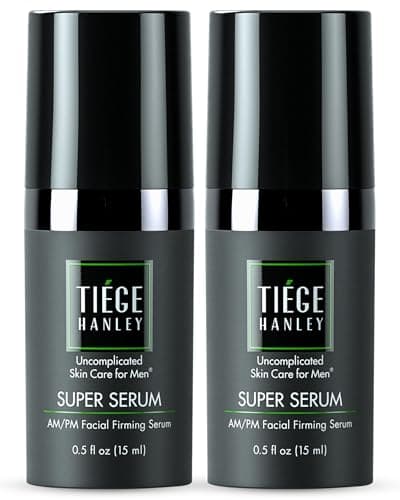 Tiege Hanley Anti Aging Face Serum for Men, Super Serum with Peptides, Retinyl Palmitate, and Sodium Hyaluronate to Firm Skin and Reduce Fine Lines, Men’s Skin Care, 0.5 Fl Oz, 2 Pack — image 1
