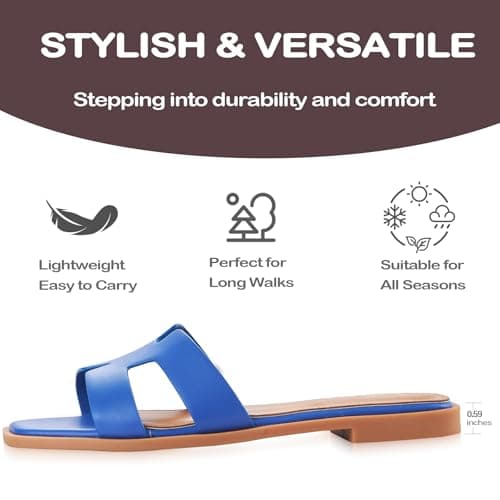 YTSKJ Sandals for Women 2026 Dressy Slides Flat Open Toe Comfortable Soft Leather Slip On Ladies Casual Wide Width Cute Trendy Shoes Summer Beach view 5