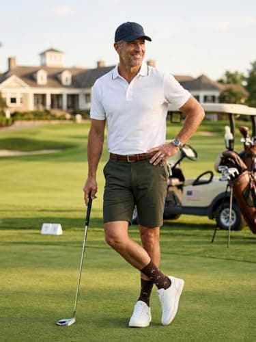 Frepstudio Funny Golf Socks for Men - 2 Pairs Pack Crew Socks - Golfing Gift for Dad Grandpa Husband, Humor Christmas Birthday Father's Day Gag Gifts, Size 9-12 view 2