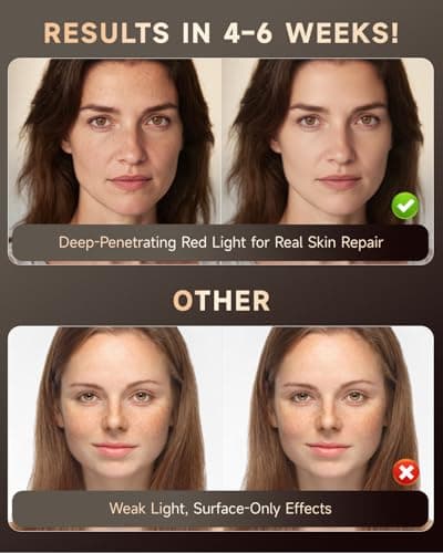 Red Light Therapy Mask for Face, 7 Colors LED Face Mask Light Therapy with Rechargeable Remote, Portable Anti-Aging & Skin Rejuvenation Device for Home Use or Travel, Ideal Gift for Women view 4