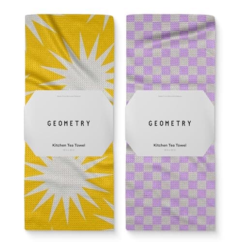 GEOMETRY Spring Kitchen Towels - Quick Dry Microfiber Cloth Spring & Summer Dish Towels for Kitchen Drying - Premium Quick Dry Towel - Lilac Sunburst, 18" x 30" - 2-Pack — image 1