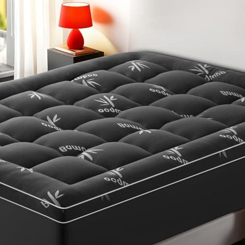 SakuraHome Twin XL Mattress Topper,Extra Thick Pillow Top Mattress Pad | Bamboo Viscose Fabric,Cooling Plush 1000 GSM Fill,18" Deep Pocket Design,Soft Breathable for Hot Sleeper,OEKO-TEX Certified — image 1
