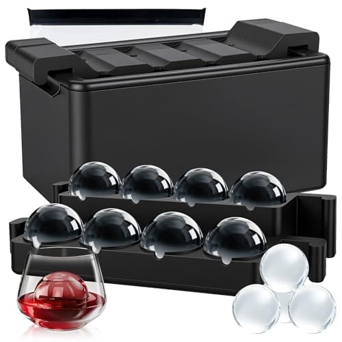 Clear Ice Ball Maker Mold 2 Inch Round Silicone Ice Molds 8 Large Ice Cubes Mold-Easy-to-Remove, Gift for Men Dad Boyfriend Who Have Everything — image 1