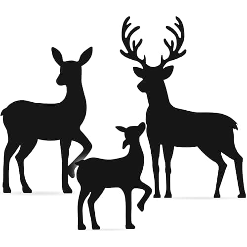 Best Choice Products 3-Piece 46in 2D Deer Family Silhouette Set, Outdoor PVC Christmas Yard Decoration w/Buck, Doe, Fawn, Weather Resistant - Black view 6