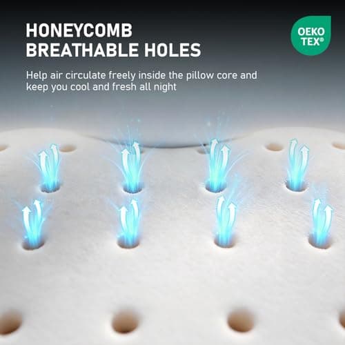 Trrisaun Memory Foam Pillows Standard Size Set of 2, Cooling Pillow for Sleeping with Breathable Mesh and Washable Cover, Bed Pillows for Back, Side & Stomach Sleepers view 4