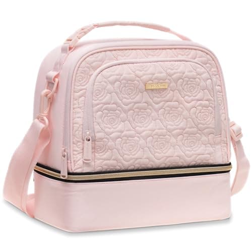 Everfun Lunch Box for Women Two Compartments Insulated Lunch Tote Bag Large Leakproof Soft Cooler for Work Picnic Travel