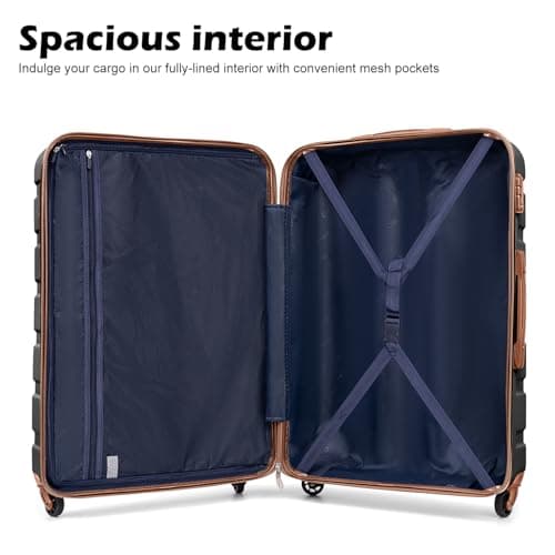 Coolife Luggage 3 Piece Set Suitcase Spinner Hardshell Lightweight TSA Lock view 5