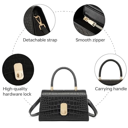 Goinsound Top Handle Handbags for Women Small Satchel Crossbody Bag Designer Purse with Detachable Strap view 5