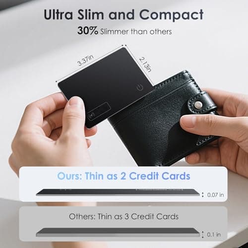 Wallet Tracker Card (iOS Only) - 0.07in Slim, Compatible with Apple Find My, Bluetooth Tracker Smart Tracking Card Wallet Finder, IP68 Waterproof, Item Locator for Luggage Tags, Passports, Purse view 3