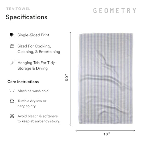 GEOMETRY Spring Kitchen Towels - Quick Dry Microfiber Cloth Spring & Summer Dish Towels for Kitchen Drying - Premium Quick Dry Towel - Cute Banana Lines, 18" x 30" - 1-Pack view 2