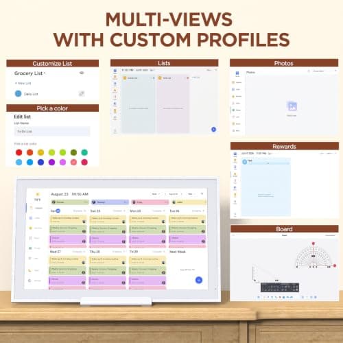 27" Digital Calendar, Smart Family Planner, Snow Speckle White | Wall Electronic Calendar, 32GB Storage 1920 * 1080 IPS Full HD Touch Screen Display , Gift wall calendar for Mom Women view 5