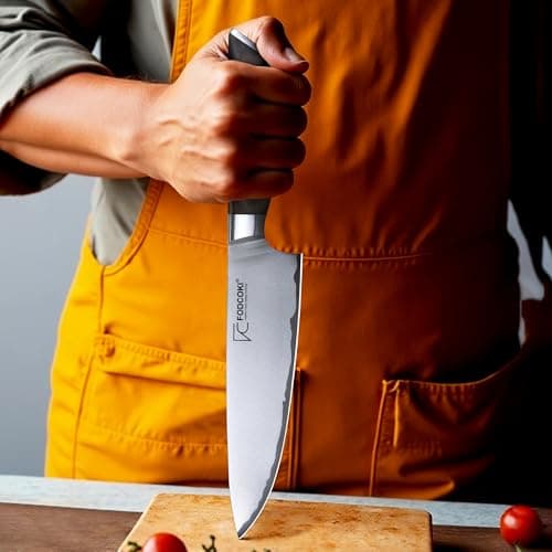 FODCOKI Japanese Chef Knife 8 Inch Kitchen Sharp Knife High Carbon Steel AUS10 with Ebony Wood Handle Professional Chefs Knife for Cutting Meat Vegetable view 2