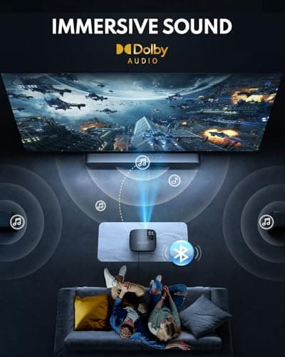 GooDee 4K Portable Projector with WiFi 6 and Bluetooth 5.4 - 2026 Upgraded Full HD Video Projector, Dolby Audio Home Theater for Outdoor Night & Bedroom Cinema, Compatible with Fire Stick/iOS/Android view 5