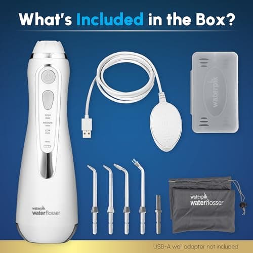 Waterpik Cordless Advanced 2.0 Water Flosser For Teeth, Gums, Braces, Dental Care With Travel Bag and 4 Tips, ADA Accepted, Rechargeable, Portable, and Waterproof, White WP-580, Packaging May Vary view 4