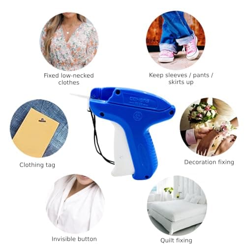 Stitch Gun for Clothes Stitchy - Quick Clothing Fixer Micro Sewing Gun Kit Hemming Sticky with 5 Fine Needle, 500 White Fasteners + 500 Black Fasteners view 3
