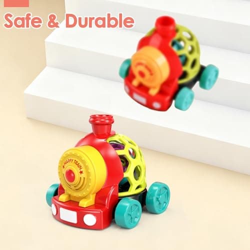 WEEJOYGAM Train Baby Toys 6-12 Months, Infant Soft Cars for Toddlers 1-3 Boy Easter Basket Stuffers Birthday Gift 6 7 8 9 10 Month 1 Year Old Boy Cause Effect Montessori Musical Push Truck Ball Rattle view 5