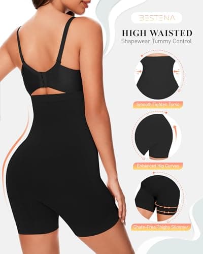 BESTENA Shapewear Shorts, High Waisted Shapewear for Women Tummy Control, Seamless Body Shaper Shorts Thigh Slimmer view 3