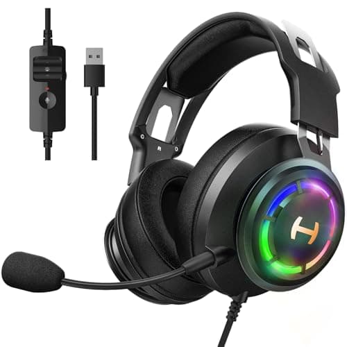Edifier 7.1 Hi-Res Sound PC Gaming Headset Weird USB Over-Ear Headphone Noise Cancelling Mic RGB Light for PC PS4 Laptop Mac Desktop view 1