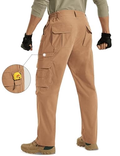 MOURCE Tactical Pants for Men Quick Dry Ripstop Cargo Pants Water Resistant Breathable Outdoor Pants with 9 Pockets view 4