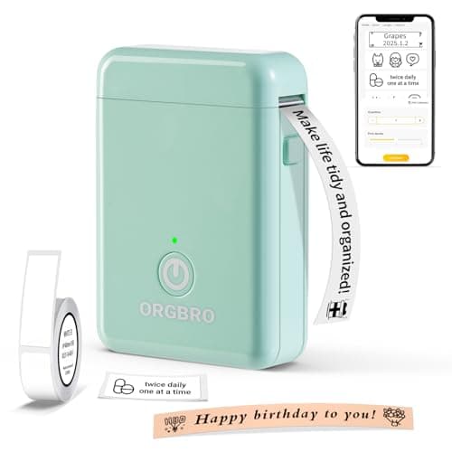 ORGBRO Label Maker Machine with Tape, X1 Portable Bluetooth Mini Label Printer, Support Pre-Cut & Continuous Label, Wireless Small Label Makers with Versatile App for School Home Office Organization — image 1