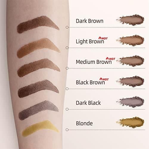 Eyebrow Stamp Stencil Kit - Eye Brow Stencil Kits with Eyebrow Blush, Long-lasting Waterproof & Smudge-Proof Eyebrow Shaping Kit with 24 Reusable Eyebrow Stencils for Perfect Brow (Medium Brown) view 5