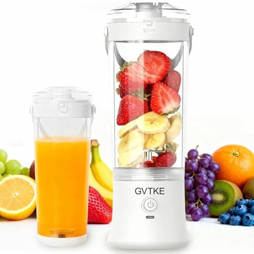 GVTKE Portable Blender Dual Mode 18000RPM 20Oz Blending Cup Ice Crushing Smoothie Frozen Fruit Mini Home Gym Travel(White) — image 1