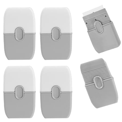 4pcs Double Edged Plastic Scraper Tool, Razor Blade Glass Scraper for Windows Decals Tint Labels Caulk, Adhesive Remover for Stickers and Paints on Car Glass — image 1