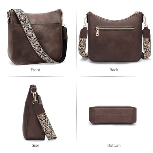 GEMIU Crossbody Bags for Women Hobo Travel Work Crossbody Purse with Adjustable Wide Strap view 6