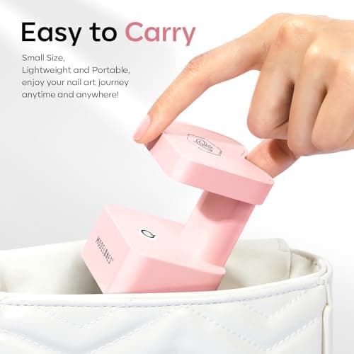 Modelones Mini UV Light for Gel Nails, Small Cure Lamp, Flash Cure for Gel x Nails, LED Portable USB for Fast Curing, Pink view 5