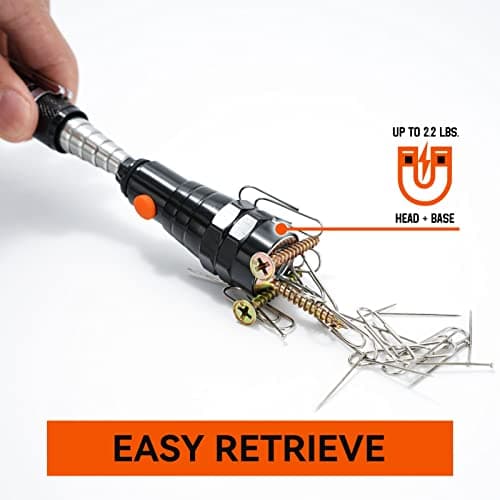 VIBELITE Gifts for Men, Magnetic Pickup Tool with LED, Telescoping Magnet Flashlight, Cool Gadgets Birthday Gifts for Him, Dad, Teen Boys, Husband, Handyman, Boyfriend, Mens Gifts, Black view 7