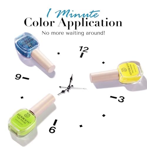 AZUREBEAUTY Summer 8 Colors Hot Pink Neon Blue Green Glitter Purple Yellow Orange Nail Polish Set Quick Dry, Perfect for Women Manicure Nail Art DIY Salon view 6