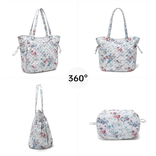 GEMIU Women Large Travel Tote Bag Premium Cotton Satchel Purse Lightweight Cotton and Microfiber Fabrics view 7