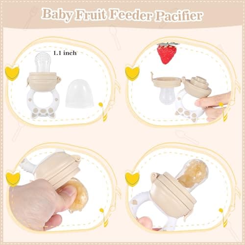 Silicone Baby Feeding Set 10 Pcs Baby Led Weaning Supplies Suction Bowl Divided Plate Baby Bibs Fruit Feeder Baby Spoons Forks Sippy Cup Toddler Utensil Sets Baby Essentials for Newborn Gift view 5