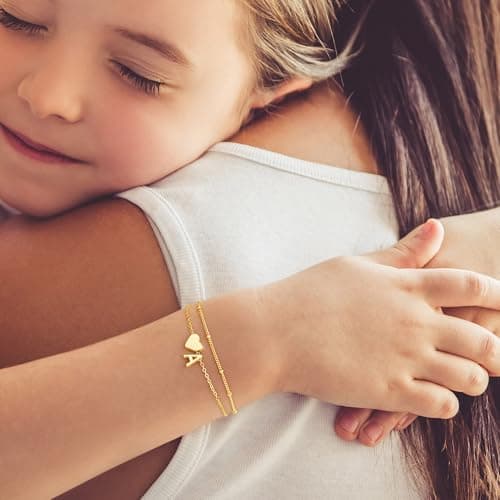 M MOOHAM Stocking Stuffers for Kids Teens Girls Women, Letter A-Z Bracelet view 3