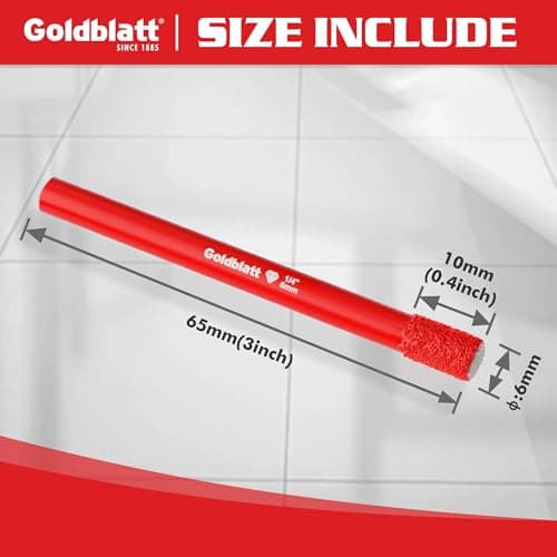 Goldblatt 10PCS 1/4" Diamond Drill Bits, 6mm Diamond Hole Saw Kit for Porcelain Tile Ceramic Concrete Granite Marble Hard Materials (not for Wood) view 2