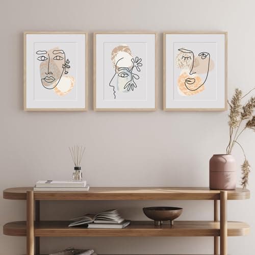 puthiac 16x20 Solid Oak Wood Picture Frame, Fits 12x16 with Mat or 16x20 Without Mat, Wall Display Only, Vertical or Horizontal, Plexi Front, 3 Pack, Natural Oak view 2