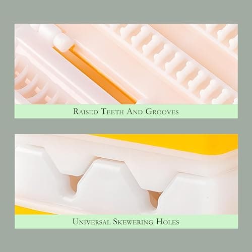 Double-Row Kebab Maker Skewering Tool with Pressure Handle – Safe BBQ Skewers for Grilling, High Efficiency Meat Skewering, Food-Grade Polypropylene Kabab Skewer Spit Kibbeh Mold view 6