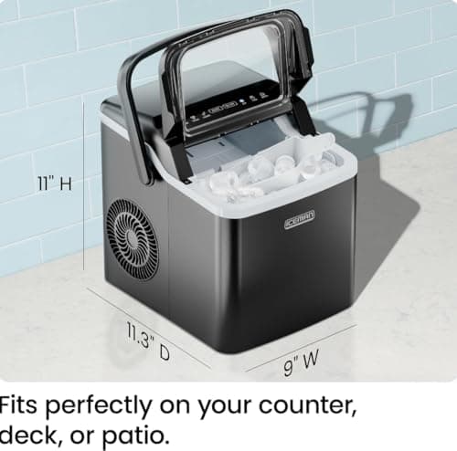 ICEMAN Dual-Size Ice Maker Countertop - Portable Ice Machine, Large and Small Ice Machine Maker with Self Cleaning, 9 Cubes in 7 Mins, 22lbs/24hrs, for Home, Kitchen, Office, Party, Ice Scoop Included view 3