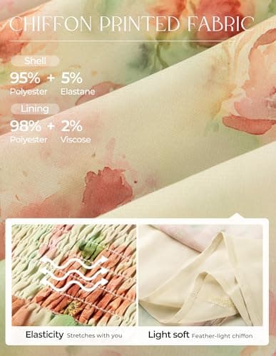 GRACE KARIN Women's Summer Floral Maxi Dress 2026 Ruffle Sleeve Smocked Sundress Flowy Wedding Guest Long Dresses with Pocket view 4