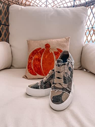 JENN ARDOR Wedge Sneakers for Women Fashion Canvas Shoes Casual Platform Hidden Heel Womens Slip On Sneaker Non Slip Side Zipper view 6