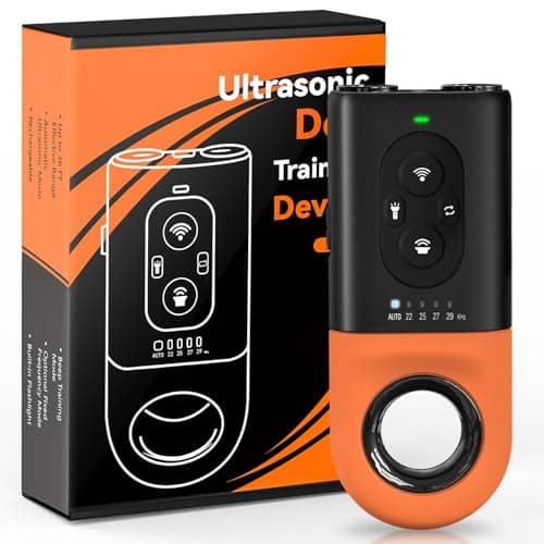 ByteRoll Dog Bark Deterrent Devices, Anti Barking Device for Dogs with Dual Emitters, 35 ft Range, LED Flashlight, Rechargeable Handheld Trainer, Safe & Effective, Stop Neighbors Dog